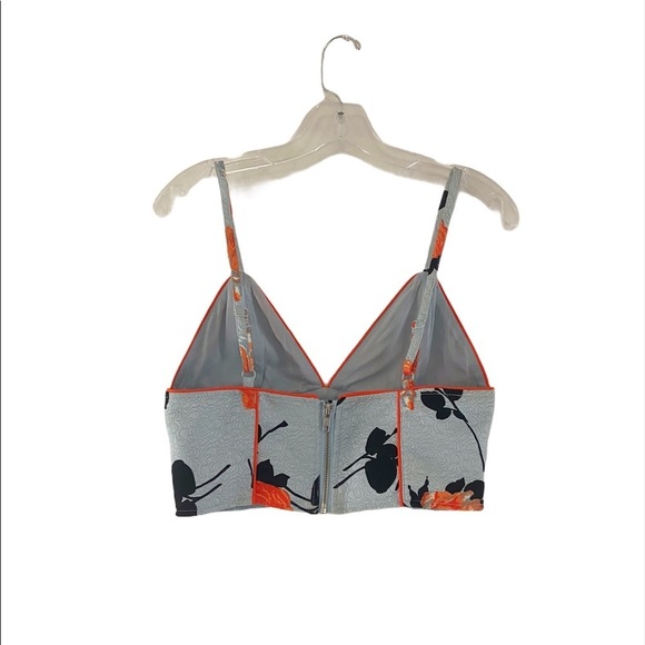 MINKPINK Blue and Orange Floral Structured Top Size Small - Picture 5 of 10